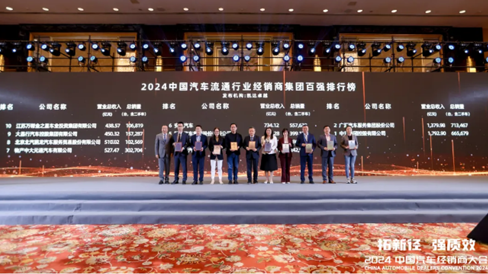 再进一位！凯发k8国际鹏龙跃至中国汽车经销商百强榜第八